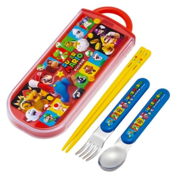 弁当用箸 トリオセット スーパーマリオ 23 任天堂 SKATER 子供 キッズ 箸16.5cm/ス...