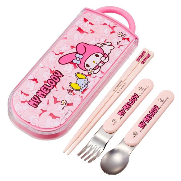 弁当用箸 トリオセット マイメロディ うしろうしろ 箸16.5cm/スプーン・フォーク13cm SK...