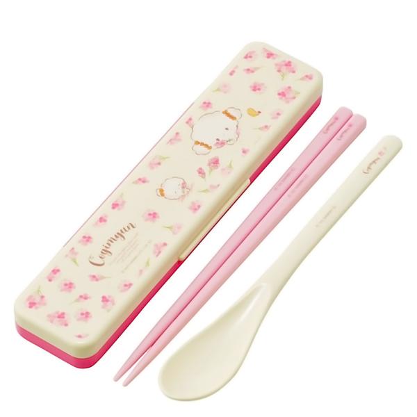 弁当用箸 音のならないコンビセット こぎみゅん フラワーリース SKATER 箸/スプーン18cm ...
