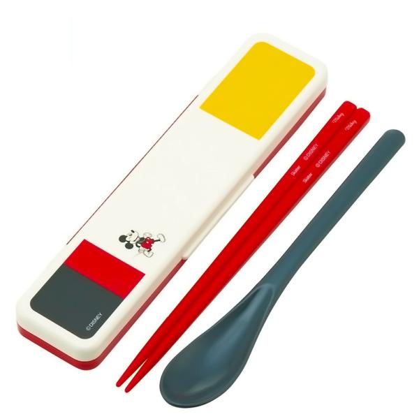 弁当用箸 音のならないコンビセット ミッキーマウス ディズニー SKATER 子供 箸/スプーン18...