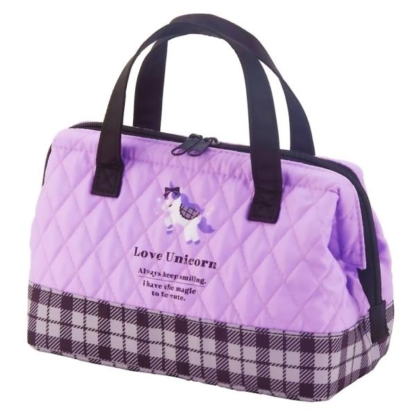 がま口型ランチバッグ ラブユニコーン SKATER スケーター 子供 2段タイプ Wファスナー アル...