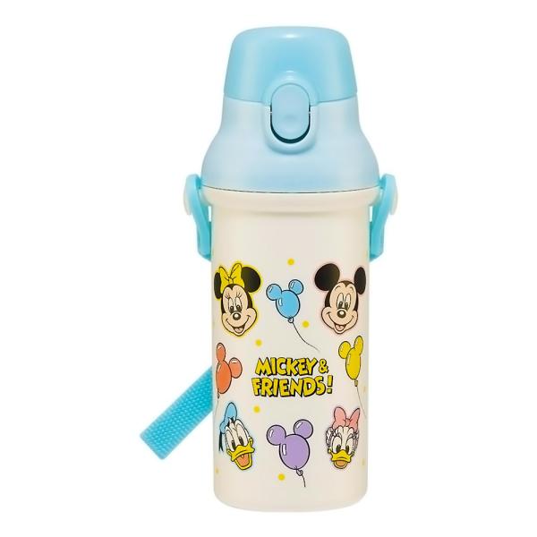 水筒 ミッキー＆フレンズ 風船 直飲みプラワンタッチボトル SKATER 子供 ワンプッシュ式 容量...