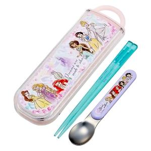 弁当用箸 スライド式箸スプーンコンビセット プリンセス 25 ディズニー SKATER 抗菌 子供 女の子 箸16.5cm/スプーン13cm 収納ケース付 689932-CCA1AG ◆メ