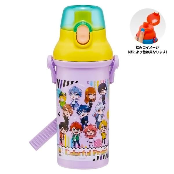 水筒 カラフルピーチ 25 直飲みプラワンタッチボトル SKATER スケーター 子供 ワンプッシュ...