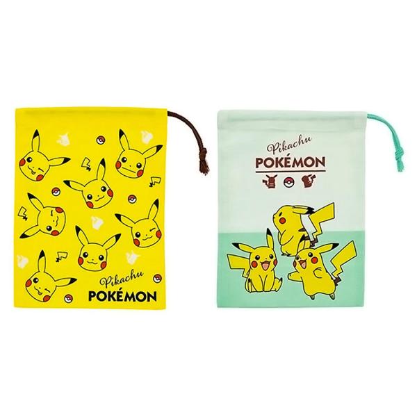 コップ袋 2枚(2柄) ポケットモンスター ピカチュウ コップ入れ 歯ブラシ入れ 巾着袋 SKATE...