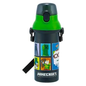 水筒 Minecraft マインクラフト 26 直飲みプラワンタッチボトル SKATER 子供 ワンプッシュ式 容量480ml 食洗機対応 抗菌 超軽量 720253-PSB5SAN ◆宅