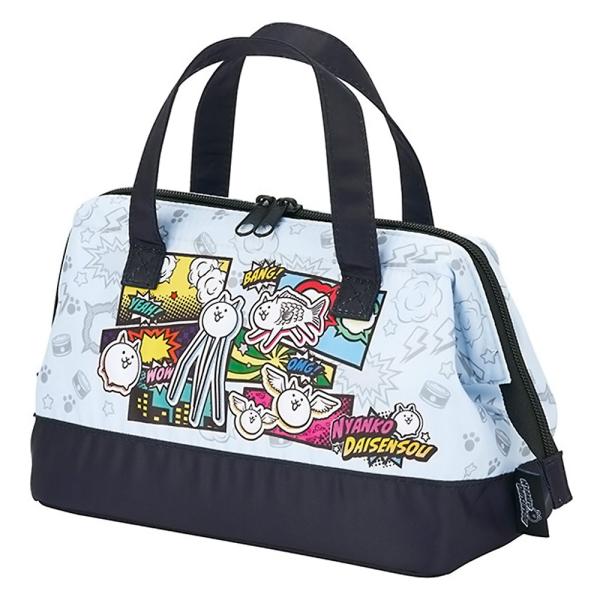 がま口型ランチバッグ にゃんこ大戦争 26 SKATER スケーター 2段 Wファスナー アルミ蒸着...