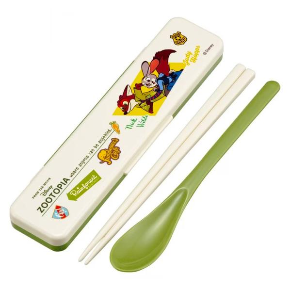 弁当用箸 ズートピア ヴィンテージワッペン 音のならないコンビセット SKATER 子供 箸/スプー...