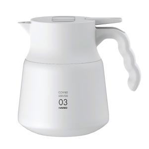 コーヒーサーバー V60 保温ステンレスサーバー PLUS 800B HARIO ハリオ お茶 卓上 ポット 保温可能容量800mL 真空断熱構造 ホワイト VHSN-80-W ◆宅