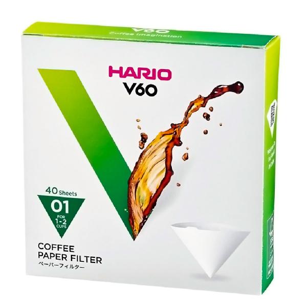 V60ドリッパー専用 ペーパーフィルター 01W 1-2杯用 40枚 HARIO ハリオ 01用 円...