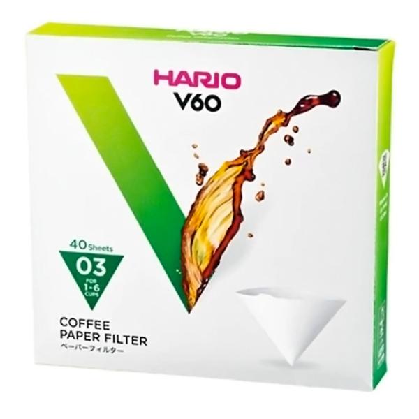 V60ドリッパー専用 ペーパーフィルター 03W 1-6杯用 40枚 HARIO ハリオ 03用 円...
