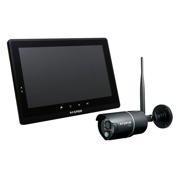 防犯カメラ 10インチ モニター＆ワイヤレスHDカメラセット MASPRO マスプロ 屋内 フルHD...