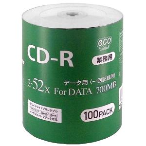 HI-DISC ハイディスク 業務用 CD-R 52倍速 100枚ecoパック インクジェット対応 ワイドプリント CR80GP100_BULK  宅