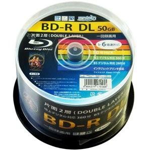 HI-DISC ハイディスク 6倍速対応BD-R DL 50枚パック 50GB ホワイトプリンタブル...