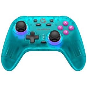 ゲーミングコントローラー GameSir Nova Neon Teal USB/Bluetooth対応 充電式 6軸ジャイロ ABXYボタン(Switch) 背面2ボタン 半透明 NovaNeonTeal ◆宅｜flashmemory