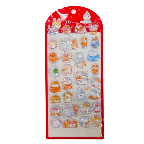 シール 立体 ボンボンシール ドロップシール 犬 猫 デザート 51232 NEKONI 3D St...