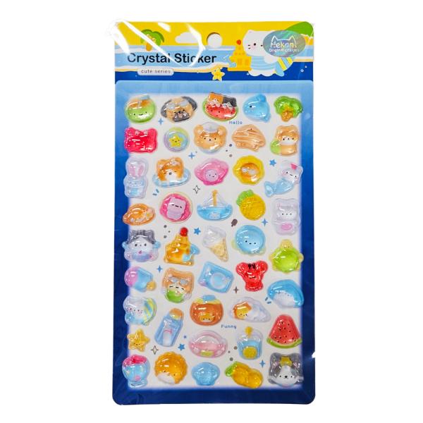 シール 立体 ボンボンシール ドロップシール 動物 島 海 51550 NEKONI 3D Stic...