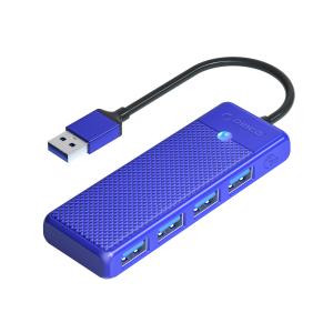 USB ハブ 4ポート USB3.0 HUB ORICO オリコ 高速転送 最大5Gbps バスパワー USB-A ×4増設 USB-Aケーブル(15cm) ブルー 海外リテール PAPW4A-U3-015-BL-EP ◆メ｜flashmemory