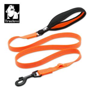 Truelove 犬 リード 軽量 中型犬 Mサイズ 幅 2.0cm 長さ 140cm ナイロン 3M反射素材 パッド入ハンドル 高強度ナスカン 水洗い オレンジ TLL2771-OR-M ◆宅