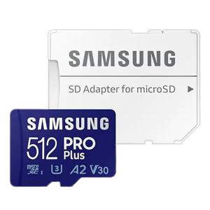 512GB microSDXCカード マイクロSD Samsung サムスン PRO Plus Class10 UHS-I U3 V30 A2 R:160MB/s W:120MB/s SDアダプタ付 海外リテール MB-MD512KA/APC  メ