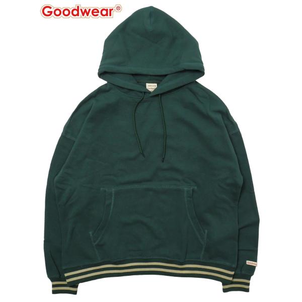 [Goodwear] リブラインBIG POパーカー(GR)