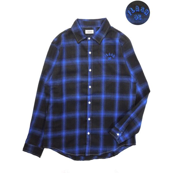 [FLASH POINT] FLASH 95 ARCH EMB Check Shirt(BK/BL)