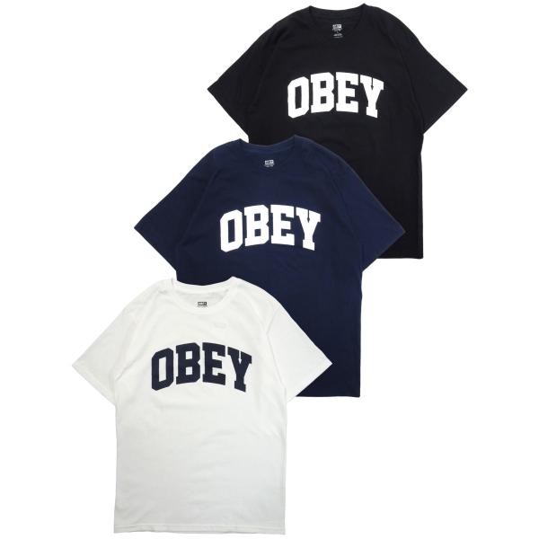 [OBEY] OBEY COLLEGIATE TEE(BK/NV/WH)