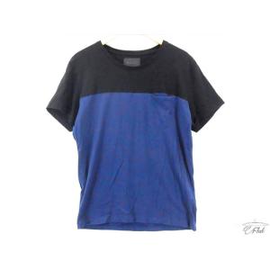ブルーブルー BLUE BLUE 半袖ツートンシャツ ブラック×ネイビー 3｜flat-sendai