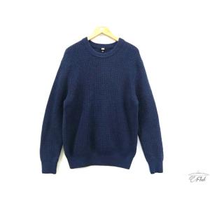 美品 ユニクロ UNIQLO クルーネック　セーター ニット navy M｜flat-sendai