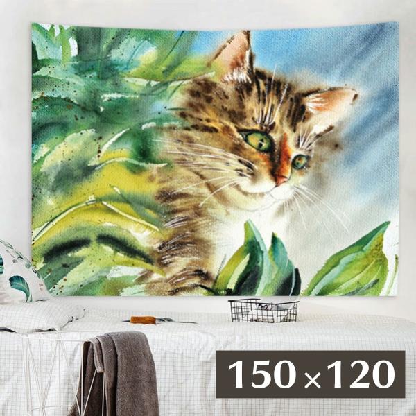タペストリー 猫柄 猫 かわいい ねこ ネコ おしゃれ 北欧 インテリア イラスト 目隠し 布 シー...