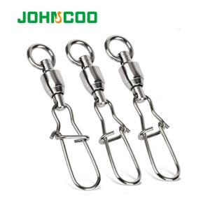 Johncoo-ステンレス鋼の釣り用スイベル,10個,ボールベアリング接続,釣りアクセサリー0-6 #｜flat-store