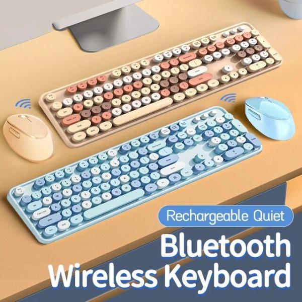 ワイヤレスキーボードとマウスのセット,104キーのセット,Bluetooth 2.4g,混合色,ラッ...