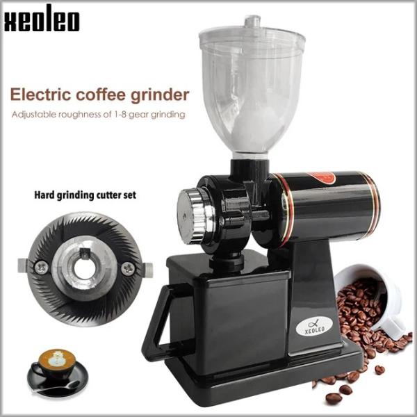 Xeoleo-電気コーヒーグラインダー600n,コーヒーマシン,コーヒー豆挽き肉,フラットバー,研削...