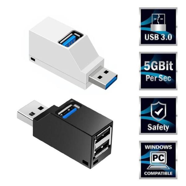 ミニusb 3.0スプリッターボックスアダプター,3ポート,高速データ転送ハブ,pc,ラップトップ,...