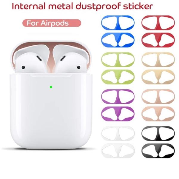 Apple airpods 1および2用の超薄型保護カバー,粘着フィルム,鉄のチップチップ,防塵,a...