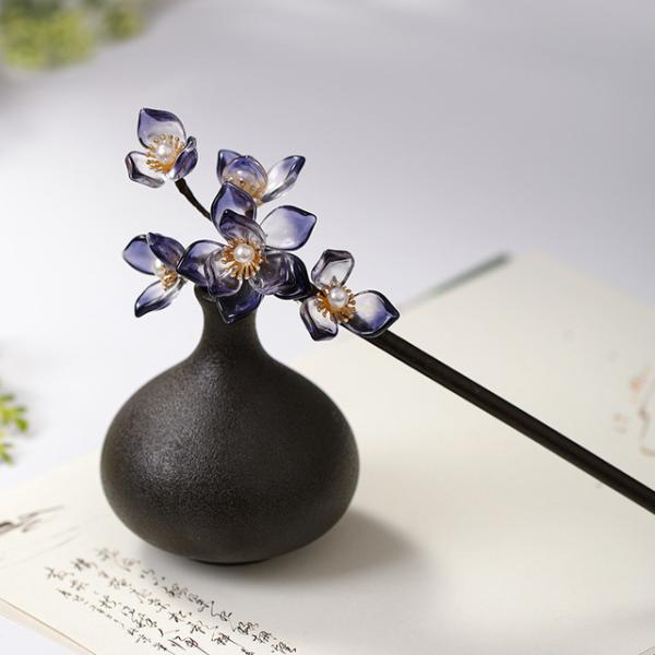 サンダルウッド-木製の花の形をしたヘアクリップ,手作りのオイルクリップ,レトロな中国の漢のヘアアクセ...