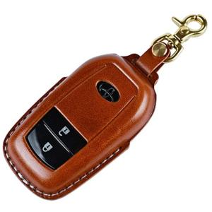 ユサブル トヨタ キーケース キーホルダー キーカバー 本革 新型ハリアー 80系  2ボタン, キャメル