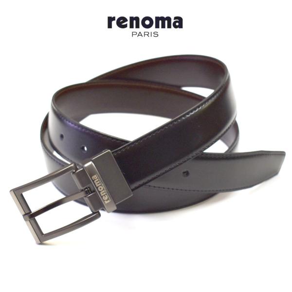 renoma(レノマ) ベルト メンズ ビジネスベルト リバーシブル(ブラック/ブラウン) プレゼン...