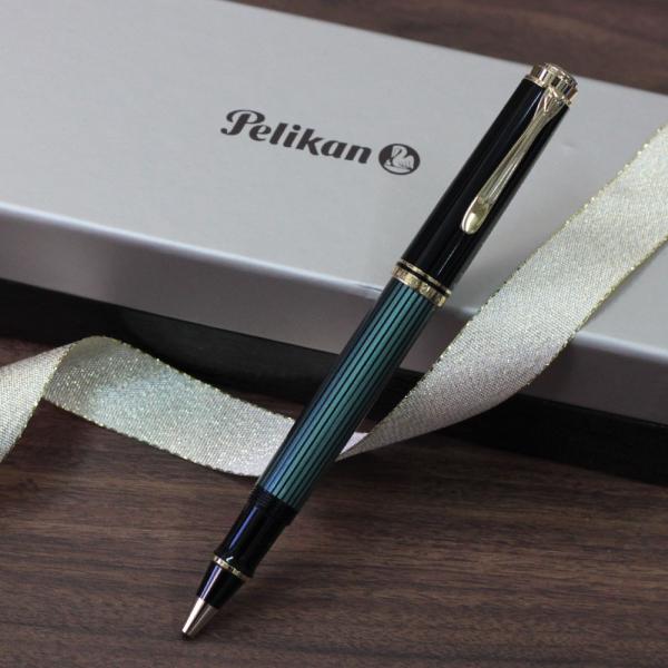 Pelikan(ペリカン) ローラーボール スーベレーン グリーン縞 プレゼント ギフト 就職 御祝...