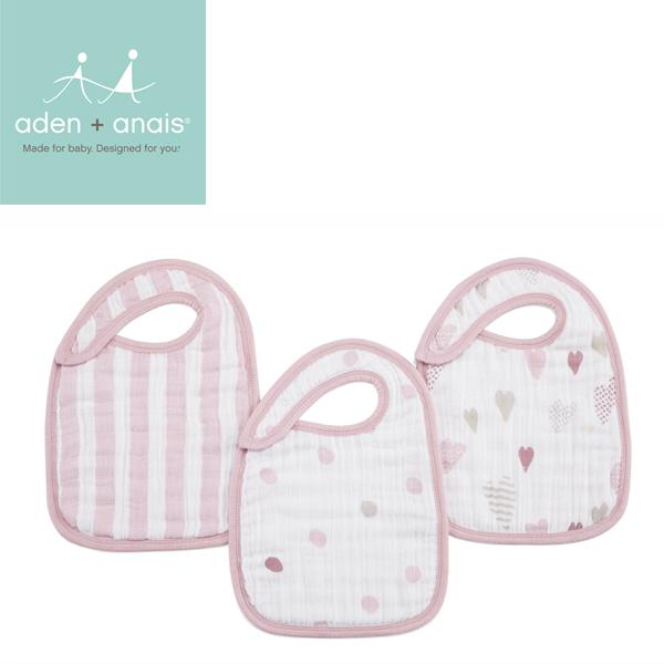 エイデンアンドアネイ モスリン スナップ付きビブ よだれかけ 3枚入り heart breaker ...