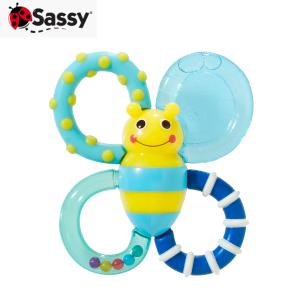 日本正規品 Sassy（サッシー） カミカミみつばち ブルー バンブル・バイツ 歯固め｜flclover