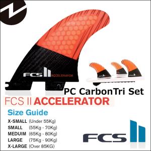 FCS2 エフシーエス ツー　サーフボード フィン 【ACCELERATOR PC Carbon Tri Set 】パフォーマンス・コア・カーボン（PCカーボン）正規品  ship1