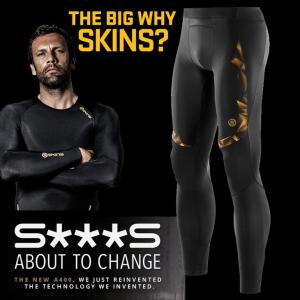 スキンズ skins a400 メンズロングタイツ BKST ブラックxスターライト K32208145D コンプレッション インナーの商品画像