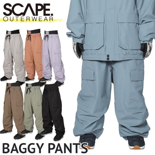 24-25 SCAPE エスケープ スノーボード ウエア ユニセックス パンツ BAGGY PANT...
