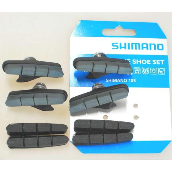 シマノ純正 105 カートリッジ カーボンリム用 ブレーキシュー セット済み　2ペア (1台分)カー...