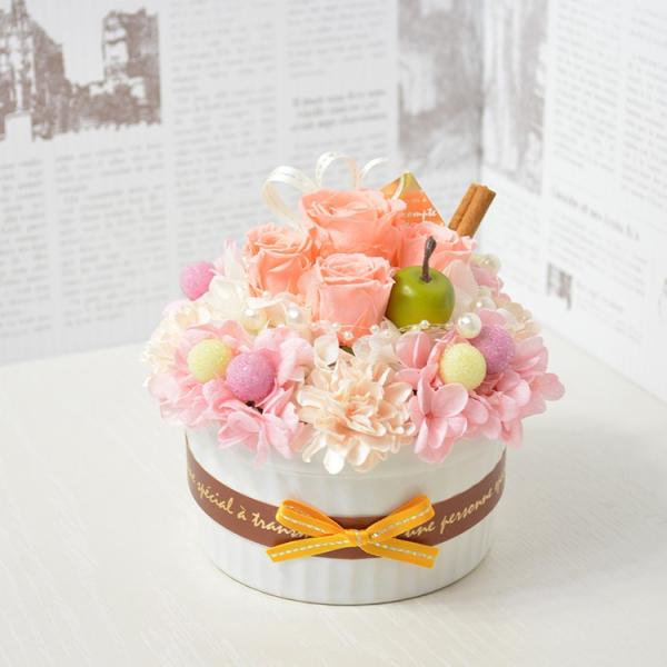 プリザーブドフラワー フラワーケーキ♪FANNIE PEACH SIZE:M フラワーギフト 花 ギ...