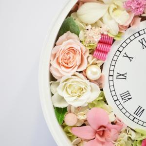 プリザーブドフラワー 花時計 優しいピンク プ...の詳細画像2