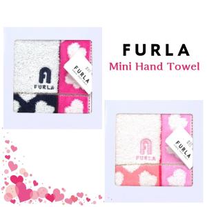 FURLA フルラ ミニハンドタオル タオルハンカチ 縁ハート ギフトボックス入り レディース ブランド 女性 誕生日 プレゼント お礼 お返し お祝い