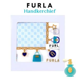 成人の日 FURLA フルラ 綿ハンカチ バッグ＆チャームプリント ギフトボックス入り レディース ブランド 女性 誕生日 プレゼント お礼 お返し お祝い