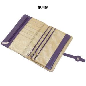 お薬手帳ケース ダークオレンジ 牛革 多機能ウ...の詳細画像3